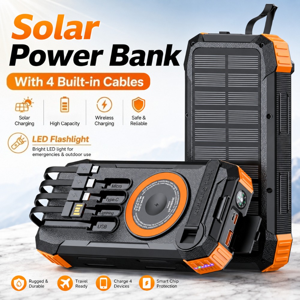 Solar Emergency Charger - 새로운 50000mAh 태양광 보조 배터리 핸드