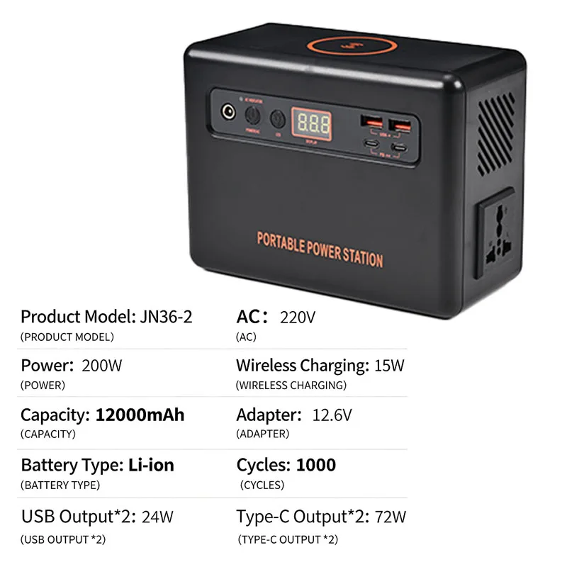 200W 휴대용 전력 공급 장치, 220V/110V,  - Solar Emergency Charger 리뷰 및 가격