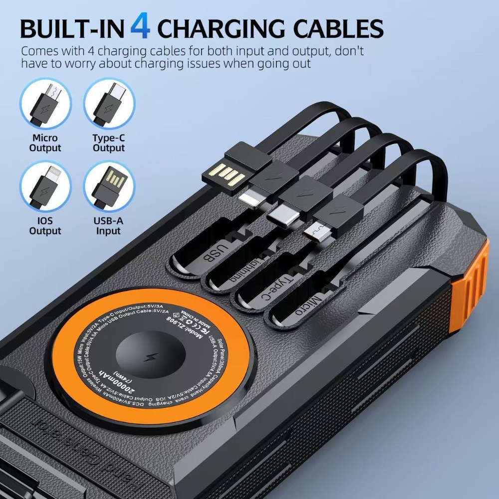 새로운 50000mAh 태양광 보조 배터리 핸드 크랭크 - Solar Emergency Charger 리뷰 및 가격